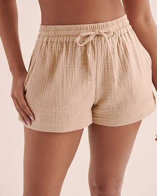 Textured Cotton Shorts