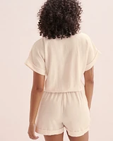 Textured Button-Up Romper