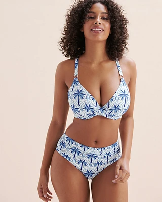 Mykonos Palm D Cup Plunge Bikini Top