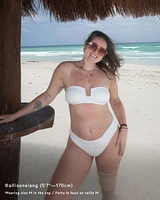 Solid Ribbed Bandeau Bikini Top