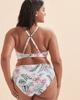 White Tropical D Cup Bralette Bikini Top