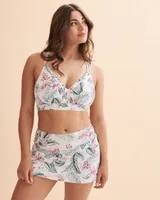 White Tropical D Cup Bralette Bikini Top