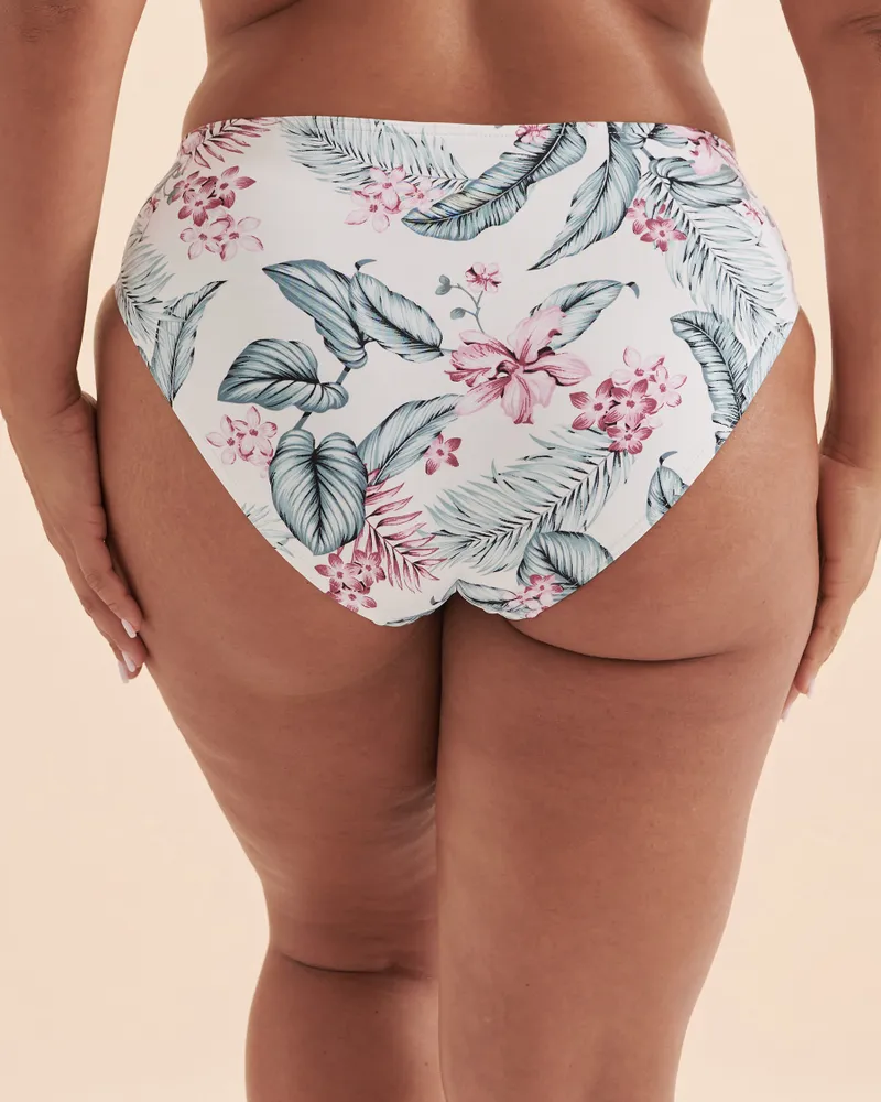 White Tropical Bikini Bottom