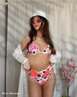 MAGIC GARDEN Plunge Bikini Top