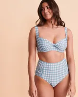 GINGHAM High Waist Bikini Bottom