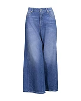 Cambio Palazzo Patch Wide Leg Cropped Jeans