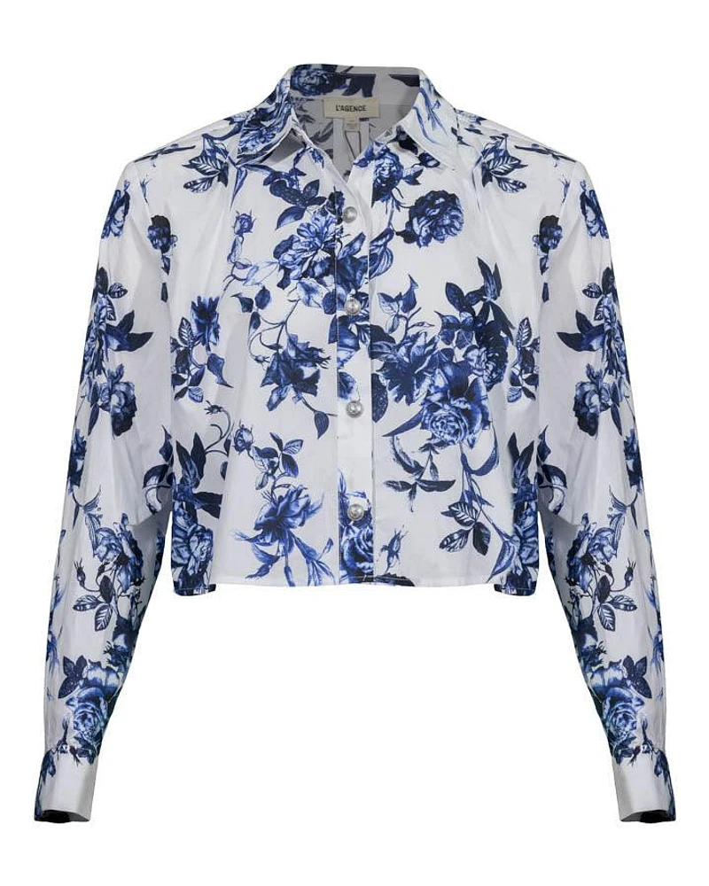 L'Agence Cosette Crop Hi Low Shirt