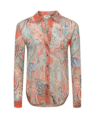 L'Agence Laurent Sun Washed Paisley Pring Blouse