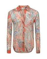 L'Agence Laurent Sun Washed Paisley Pring Blouse