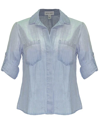 Split Back Button Down Shirt