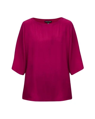 Eileen Fisher Ballet Neck Silk Georgette Top