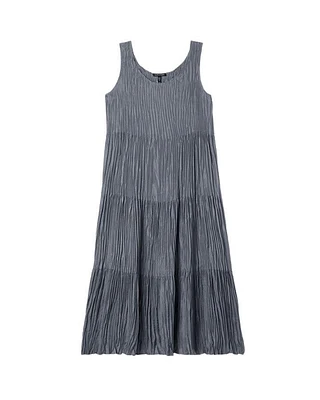 Eileen Fisher  Crushed Silk Tiered Dress