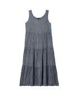 Eileen Fisher  Crushed Silk Tiered Dress