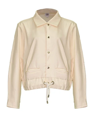 Corded Vegan Leather Jacket