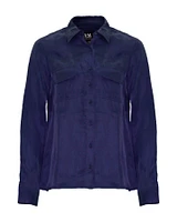 Signature Cupro Blouse Navy