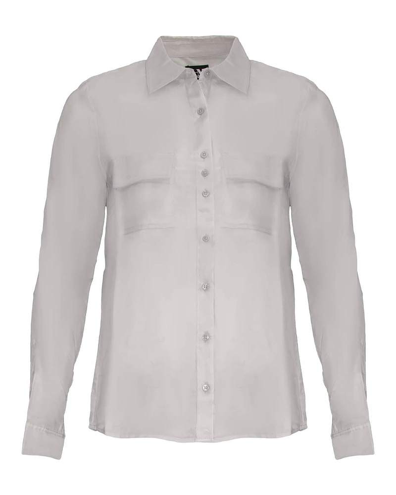 Signature Cupro Blouse Sky Blue