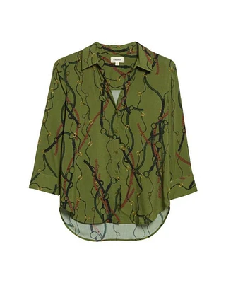 Camille Belt Print Blouse