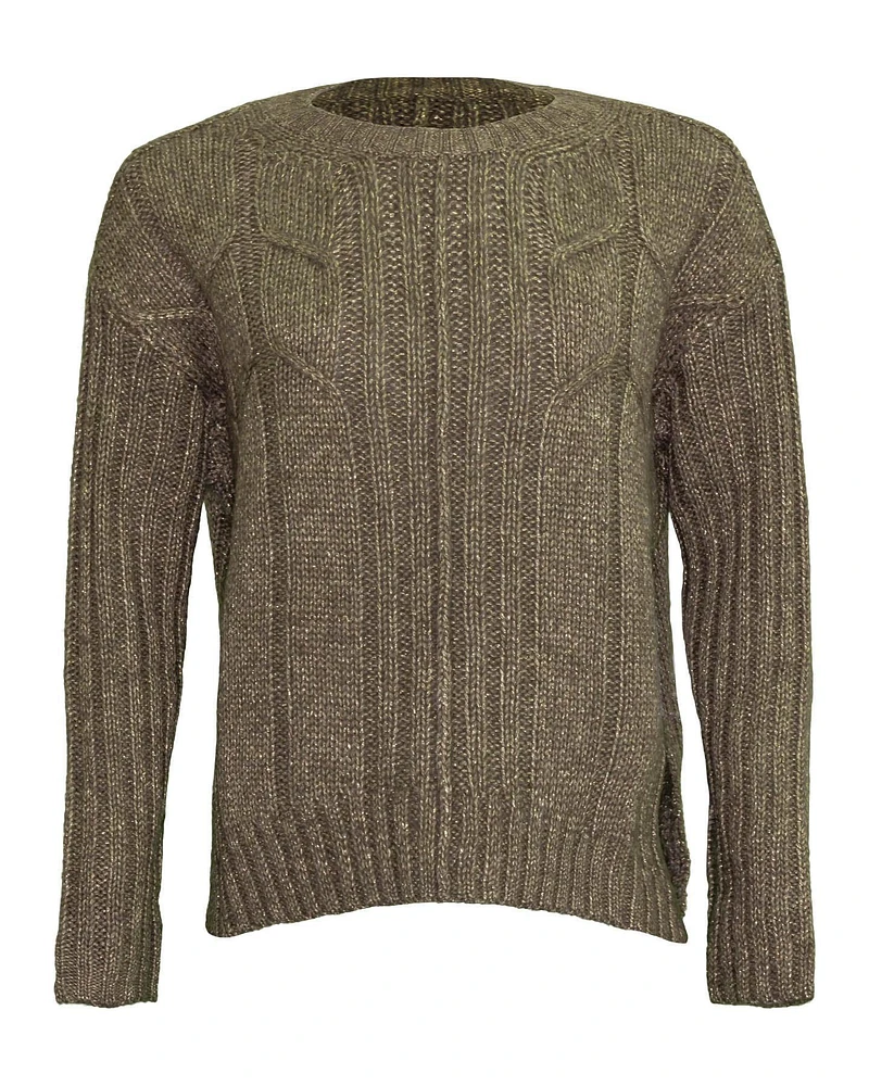 Glazed Cable Slit Pullover