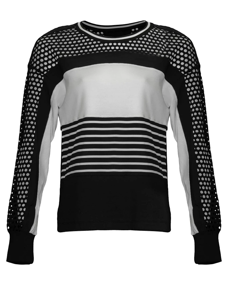 Black and White Mesh Top