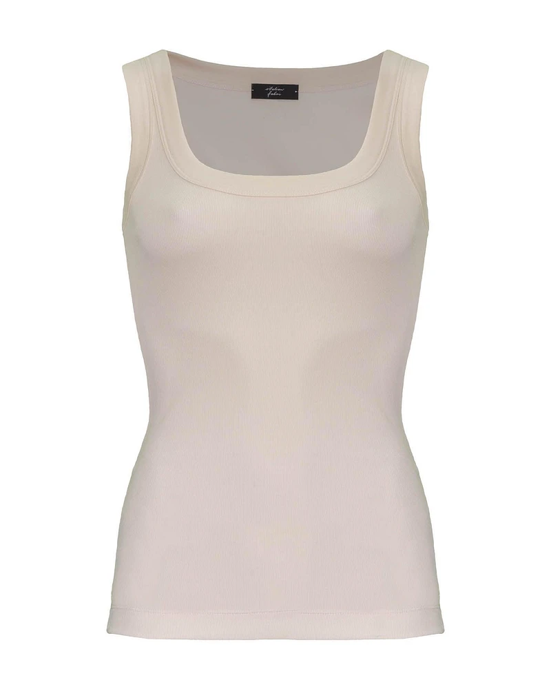 Classic Ribbed Tank Rose Powder