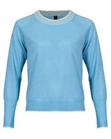 Pure Wool Knitted Sweater Blue Topaz