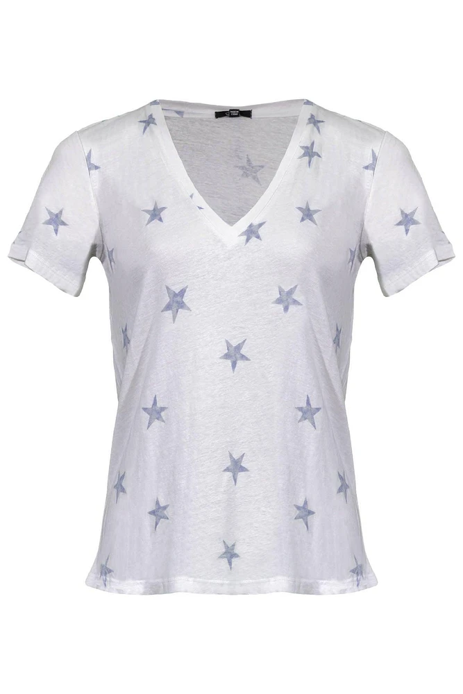 Cara V-Neck Celestial Stars Shirt