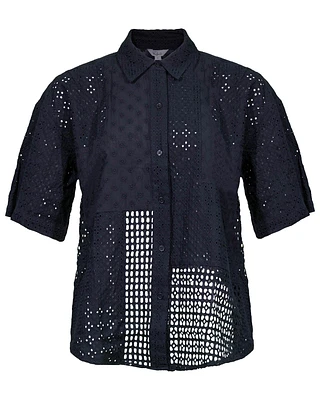 Yuri Eyelet Mix Shirt