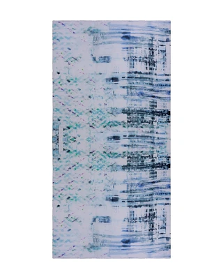 White Blue Print Scarf