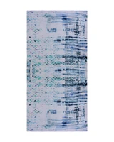 White Blue Print Scarf
