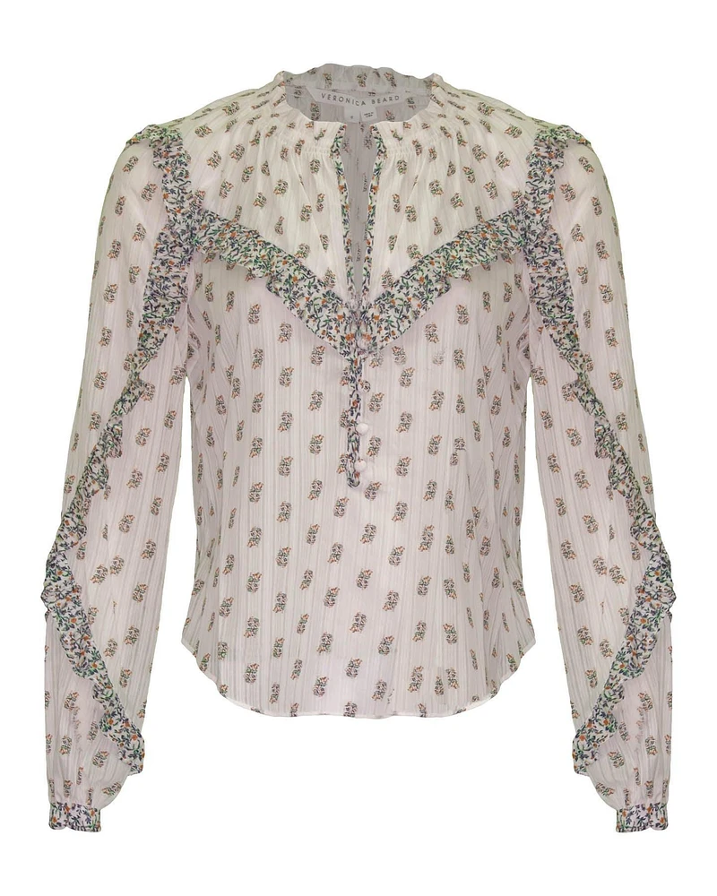Abra Floral Blouse White