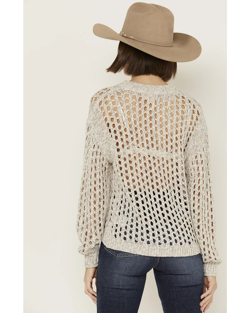 Cleo + Wolf Women's Allison Open Knit Long Sleeve Sweater