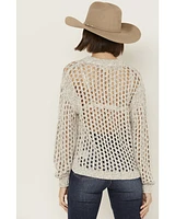 Cleo + Wolf Women's Allison Open Knit Long Sleeve Sweater