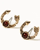 Shyanne Women's Summer Moon Antique Gold Gemstone Earring Set - 5 Piece