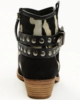 Shyanne Women's Bess Cow Print Western Booties - Round Toe
