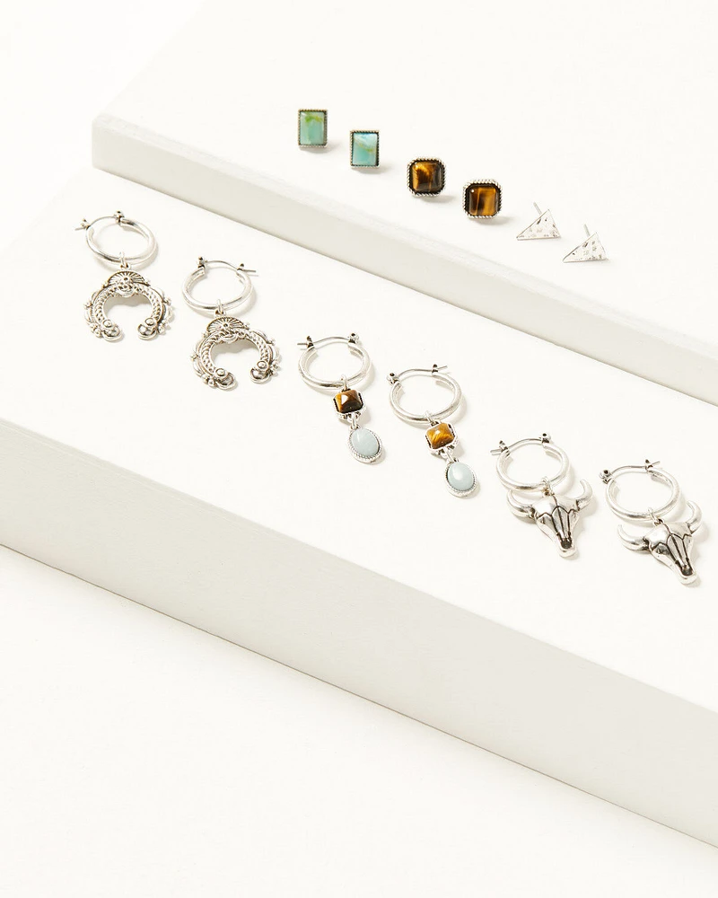 Shyanne Women's Juniper Sky Multi Gem Earring Set