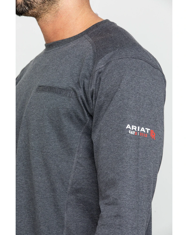 Ariat Men's FR Air Henley Long Sleeve Work Shirt - Big