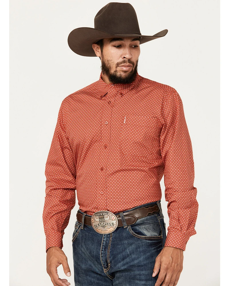 Cinch Men's Geo Print Long Sleeve Button-Down Western Shirt