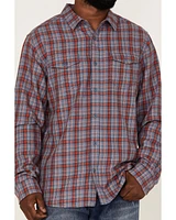 Brothers and Sons Men's Plaid Print Long Sleeve Button Down Western Shirt
