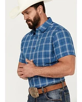 Brothers and Sons Men's Cordell Plaid Print Short Sleeve Button-Down Western Shirt