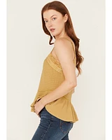 Cleo + Wolf Women's Drop Needle Rib Strappy Tank Top