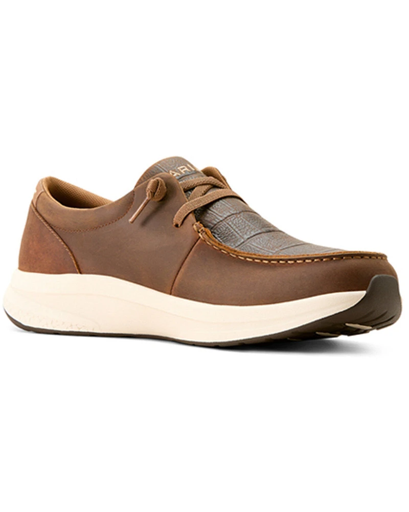 Ariat Men's Buckeye Crocodile Print Casual Shoes - Moc Toe