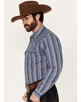 Cody James Men's Alpine Southwestern Striped Long Sleeve Pearl Snap Western Shirt - Big