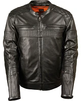 Milwaukee Leather Men's Black Quilted Pattern Scooter Jacket - Big 5X
