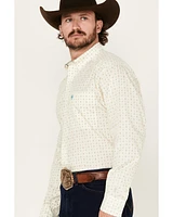 Ariat Men's Wrinkle Free Griffin Geo Print Long Sleeve Button-Down Western Shirt