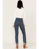 Lola Women's Kate Medium Wash High Rise Straight Jeans