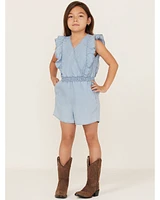 Hayden Girls' Ruffle Surplice Sleeveless Romper