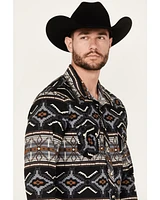 Rock & Roll Denim Men's Southwestern Print Stretch Long Sleeve Snap Western Shirt
