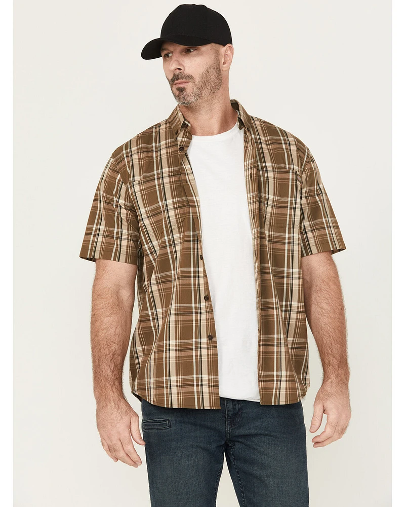 Dickies Men's Flex Plaid Print Short Sleeve Button-Down Work Shirt