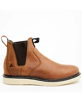 Hawx Men's Crazy Horse Wedge Chelsea Work Boots - Soft Toe