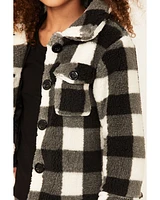 Urban Republic Little Girls' Plaid Print Sherpa Jacket